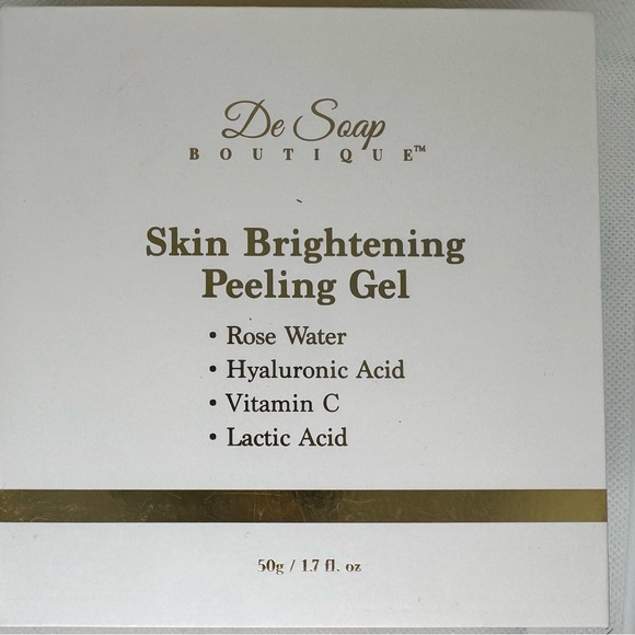 Skin Brightening Peeling Gel - Rose Water Hyaluronic Acid Vitamin C Lactic Ac